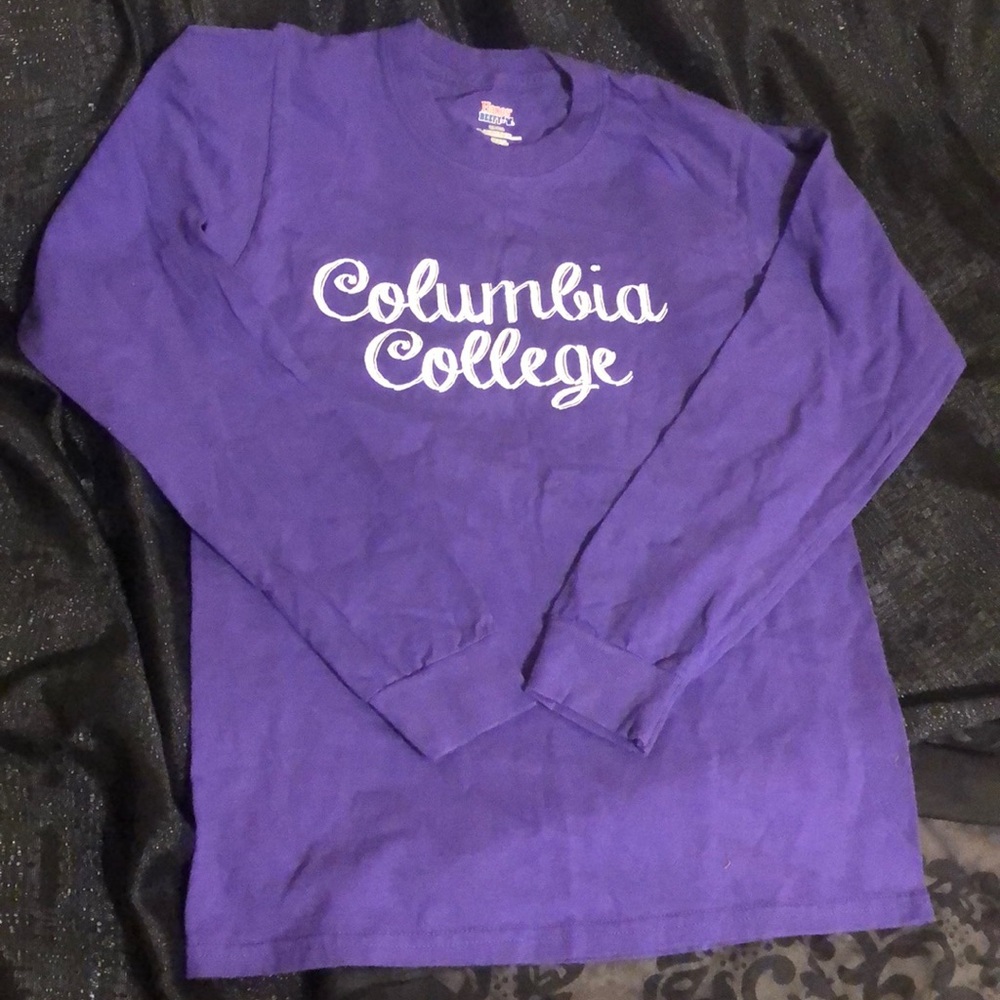Columbia College Long Sleeve Tee Purple Small